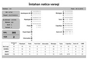 Page 2, İmtahan nəticə vərəqi (6 cı sinif)