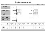 Page 4, İmtahan nəticə vərəqi (6 cı sinif)