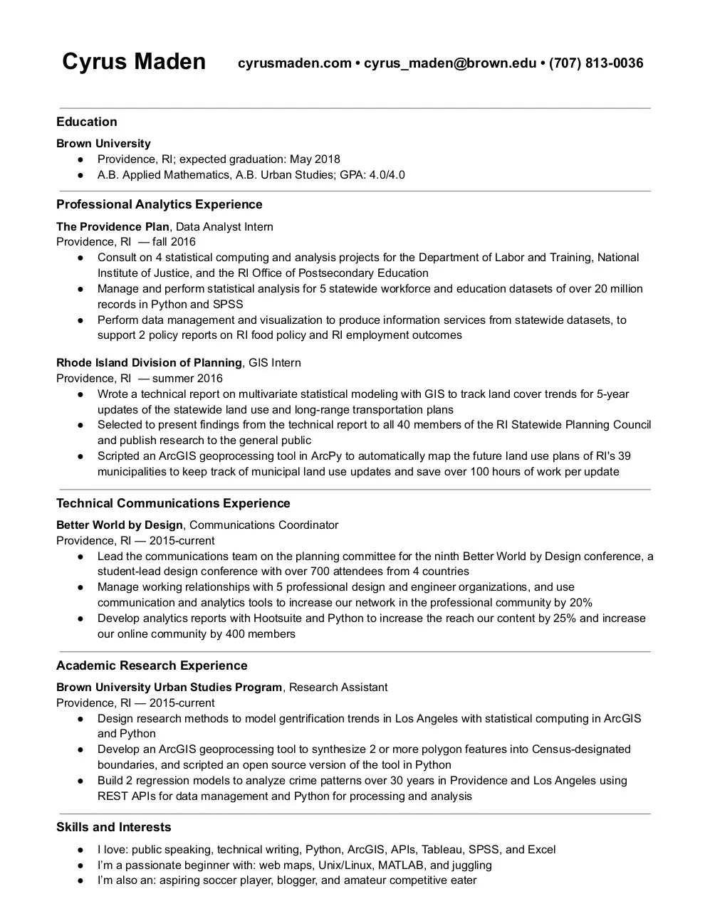 Document preview - CyrusMaden_resume.pdf - Page 1/1
