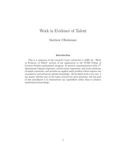 work in evidence of talent