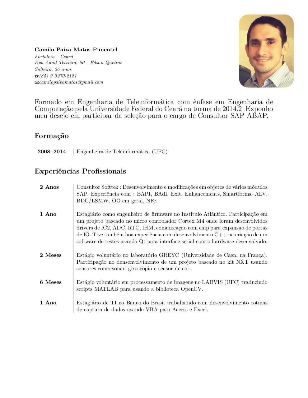 Document preview CV Camilo Pimentel (pt).pdf - page 1/2