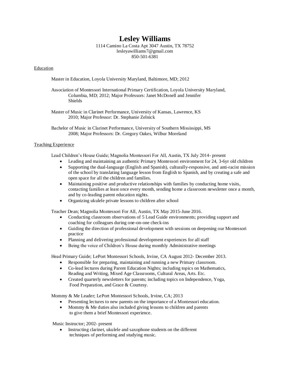 Document preview williams.coverletter.resume.goodwater.pdf - page 1/2