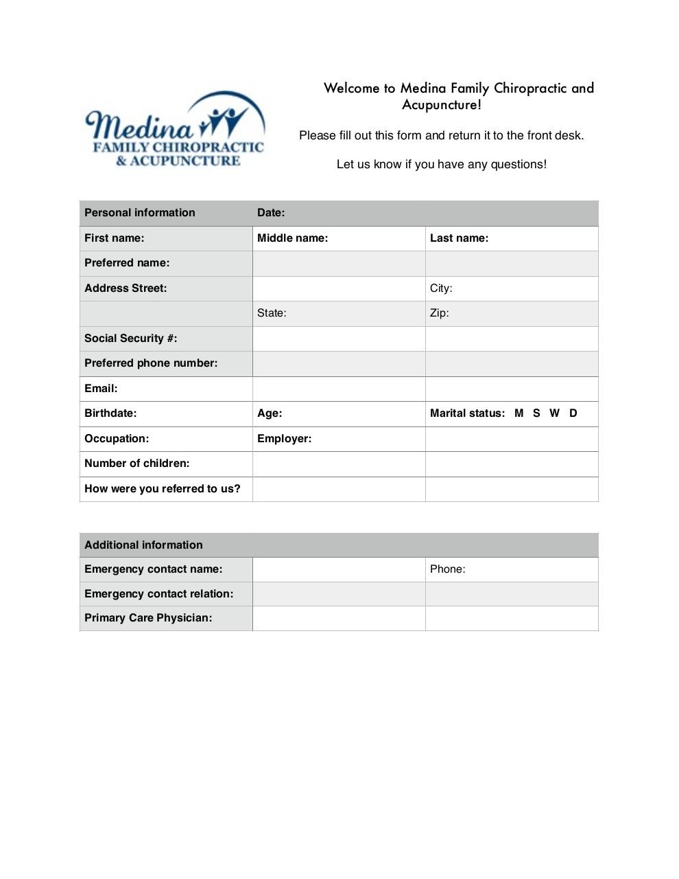 Medina Family Chiropractic & Acupuncture New Patient Forms.pdf - page 1/10