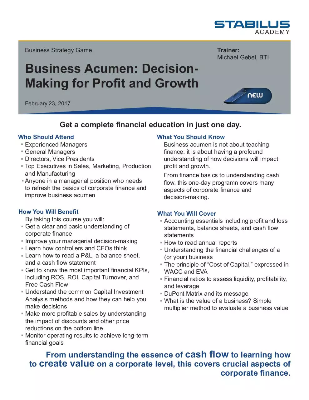 Page 1 of 2, Business Acumen Registration Form