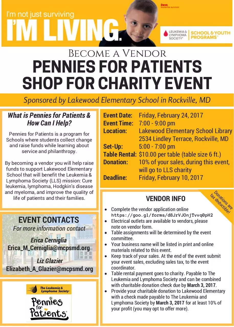 Page 1 of 2, LES PenniesforPatientsShopForCharity Vendor