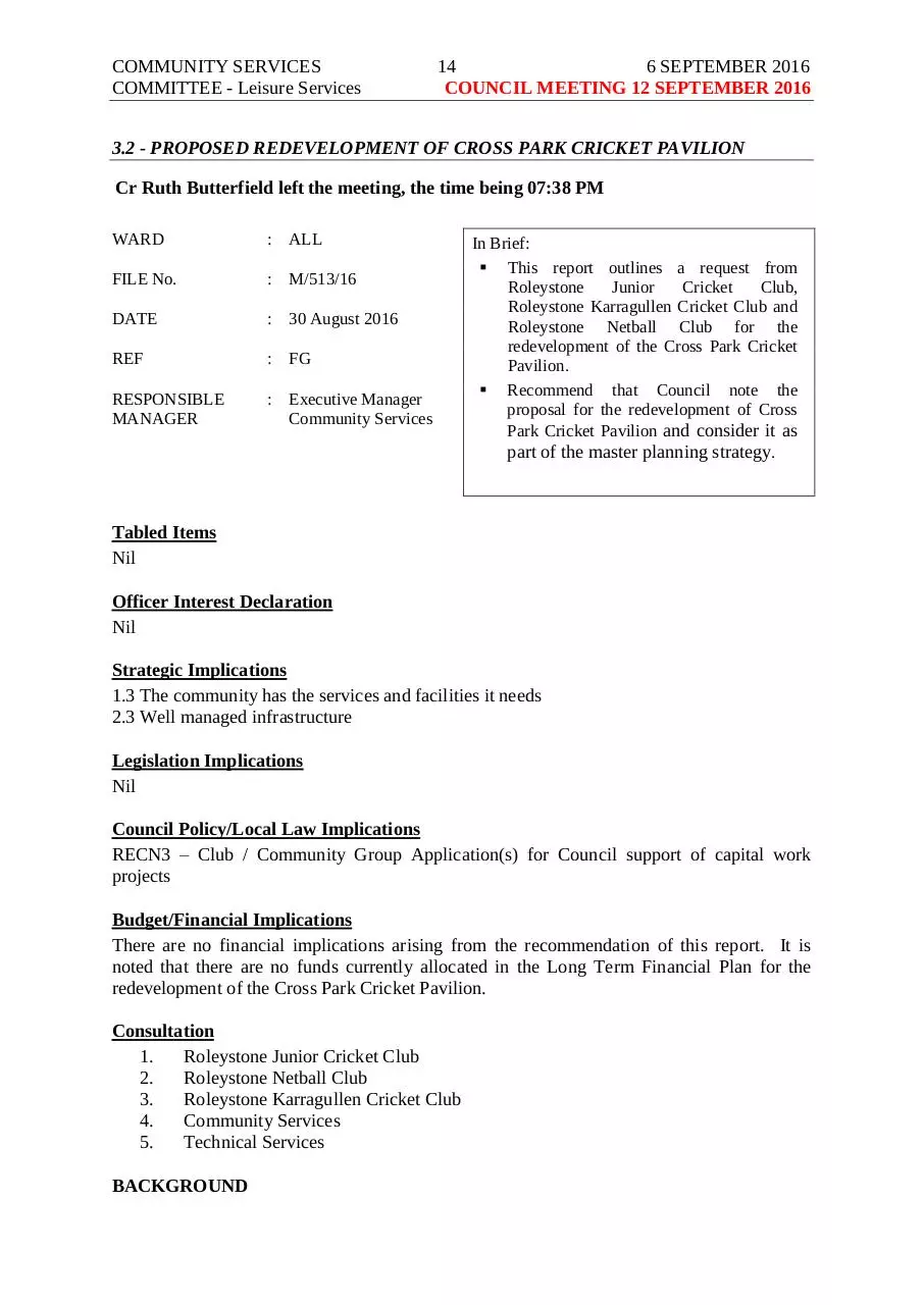 Page 1 of 3, Partial minutes Comm Services 6 9 16