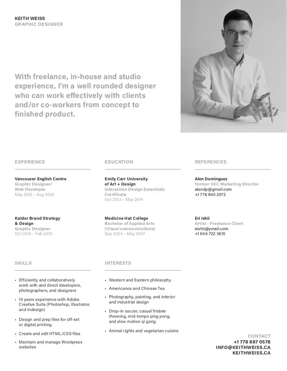 Page 1 of 1, keith weiss resume 2017