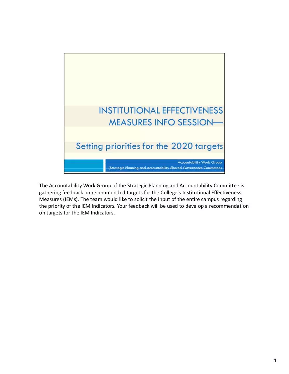 Page 1 of 12, IEM Info Sessions Presentation