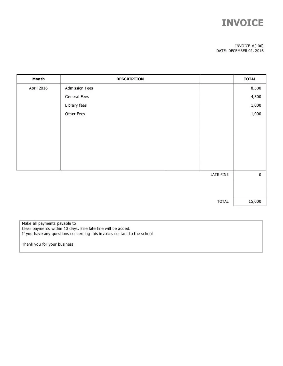 Page 1 of 1, invoiceberry invoice template