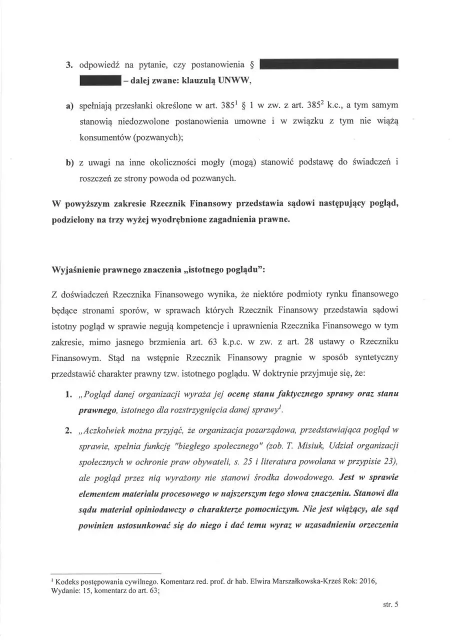 Page 5 of 86, RF Istotny pogląd w sprawie Kredyt Bank