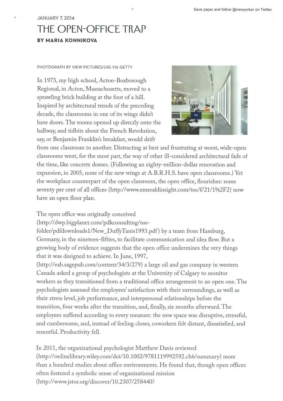 Page 1 of 4, The open office trap