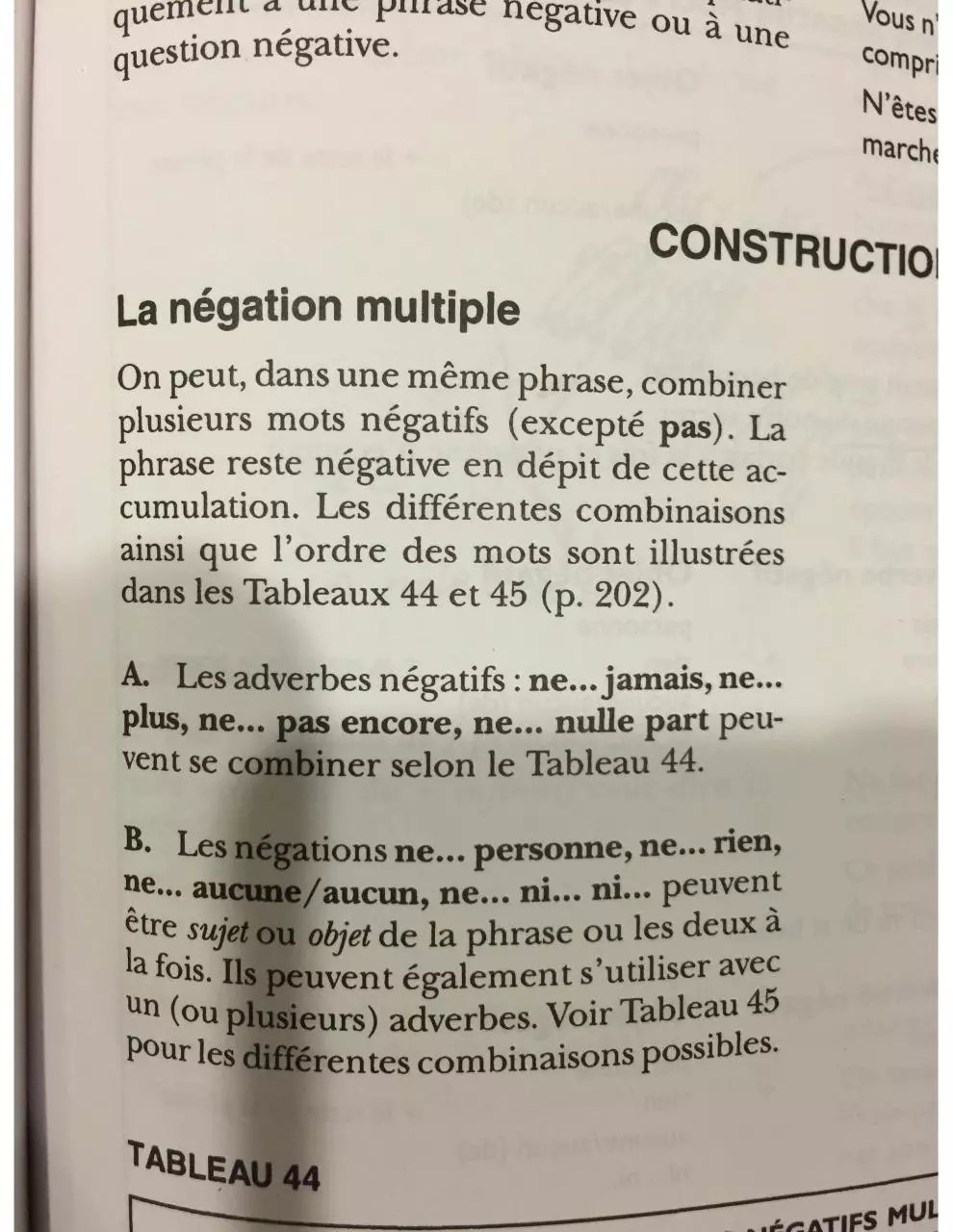 Page 1 of 1, doubles négations