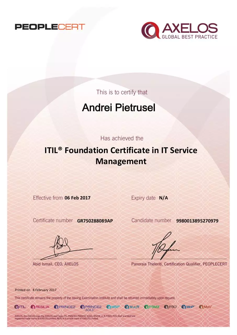 Page 1 of 1, e Cert