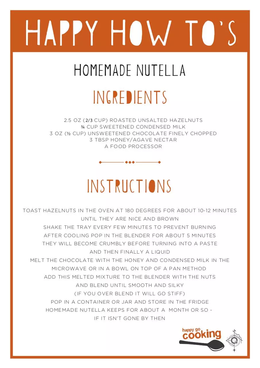 Document preview - HappyHowTo-HomemadeNutella.pdf - Page 1/1