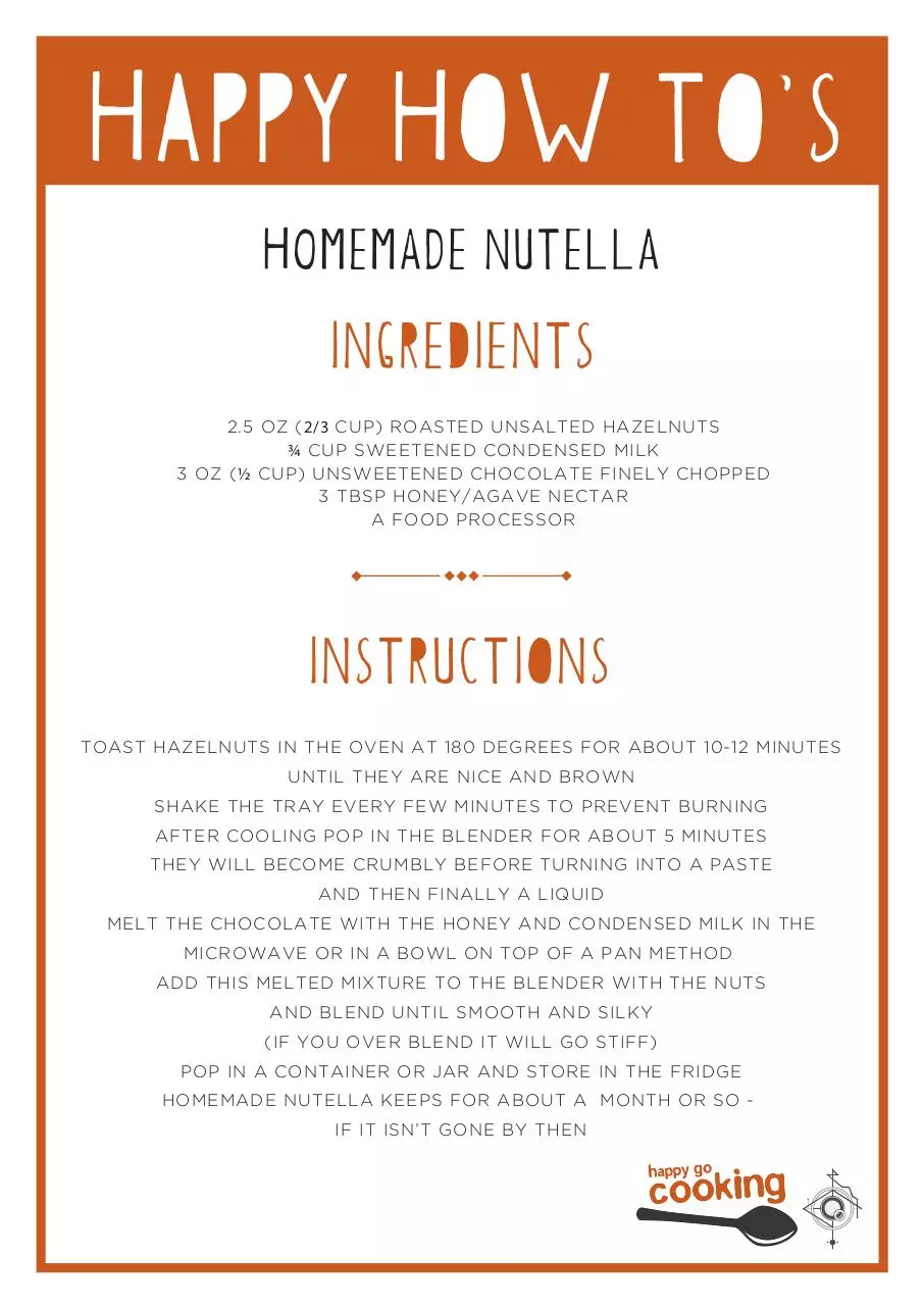 Page 1 of 1, HappyHowTo HomemadeNutella