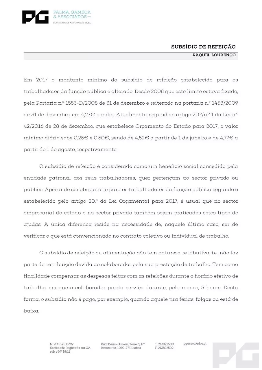Page 1 of 2, Subsidio de Refeição
