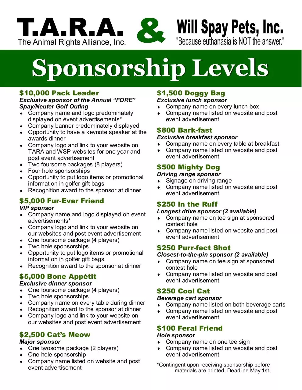 Document preview - Sponsorship Levels.pdf - Page 1/1