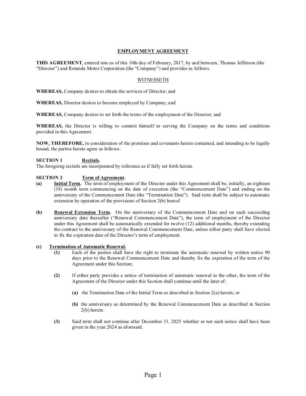 Document preview EmploymentAgreement.pdf - page 1/5