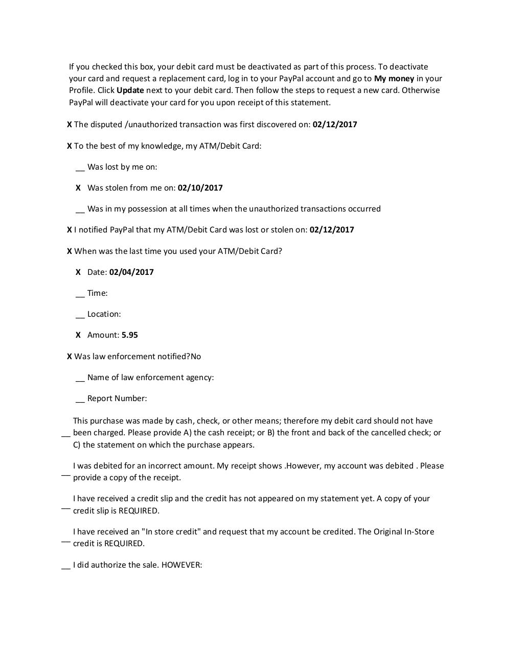 Document preview Written Statement of Disputed PayPal ATM.pdf - page 2/3