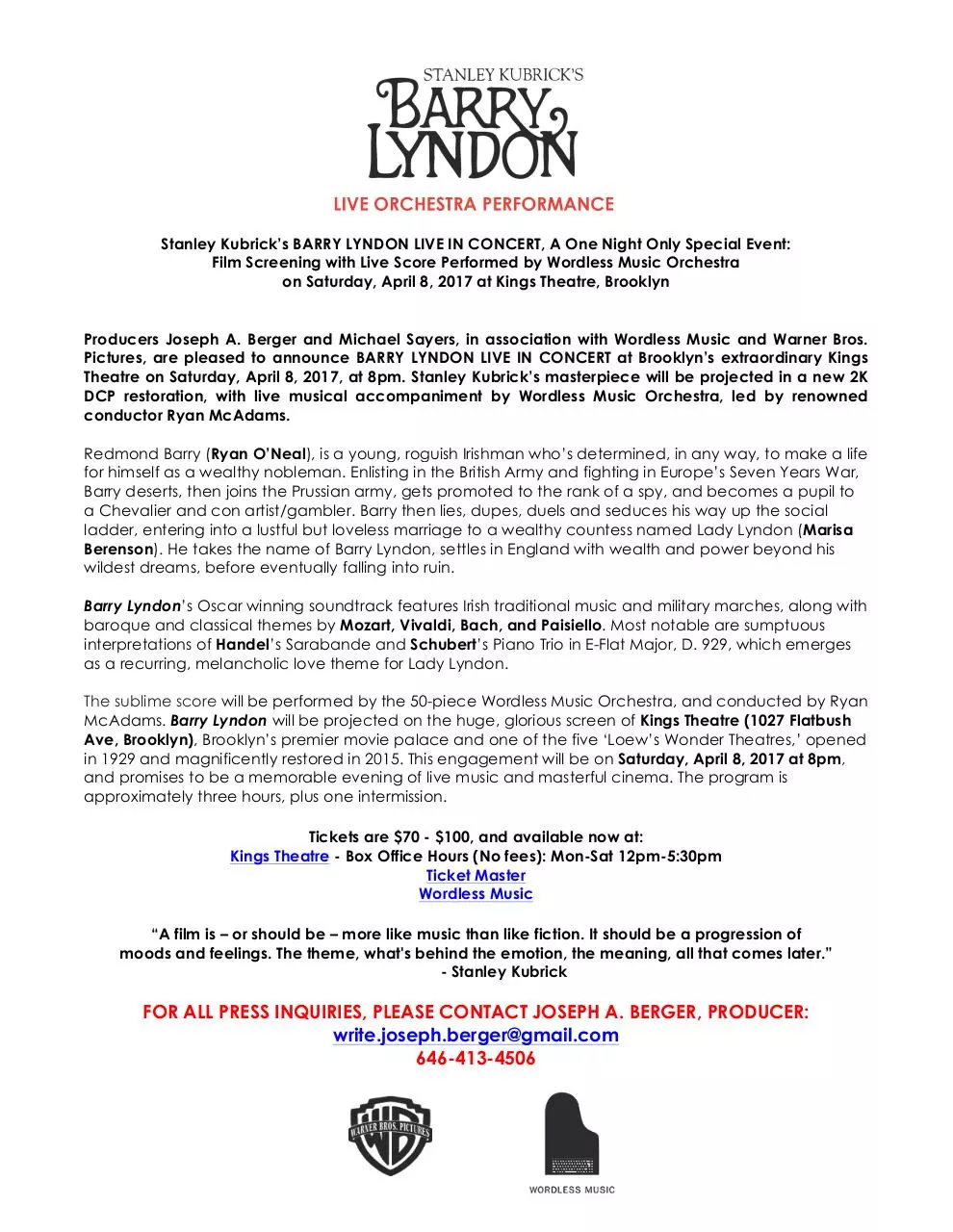 Document preview - BARRY LYNDON Live Score.pdf - Page 1/1