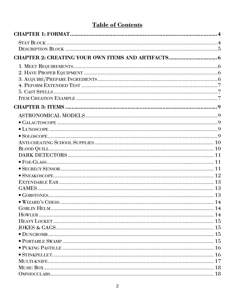 Page 2 of 26, Harry Potter RPG Magus Artefactum