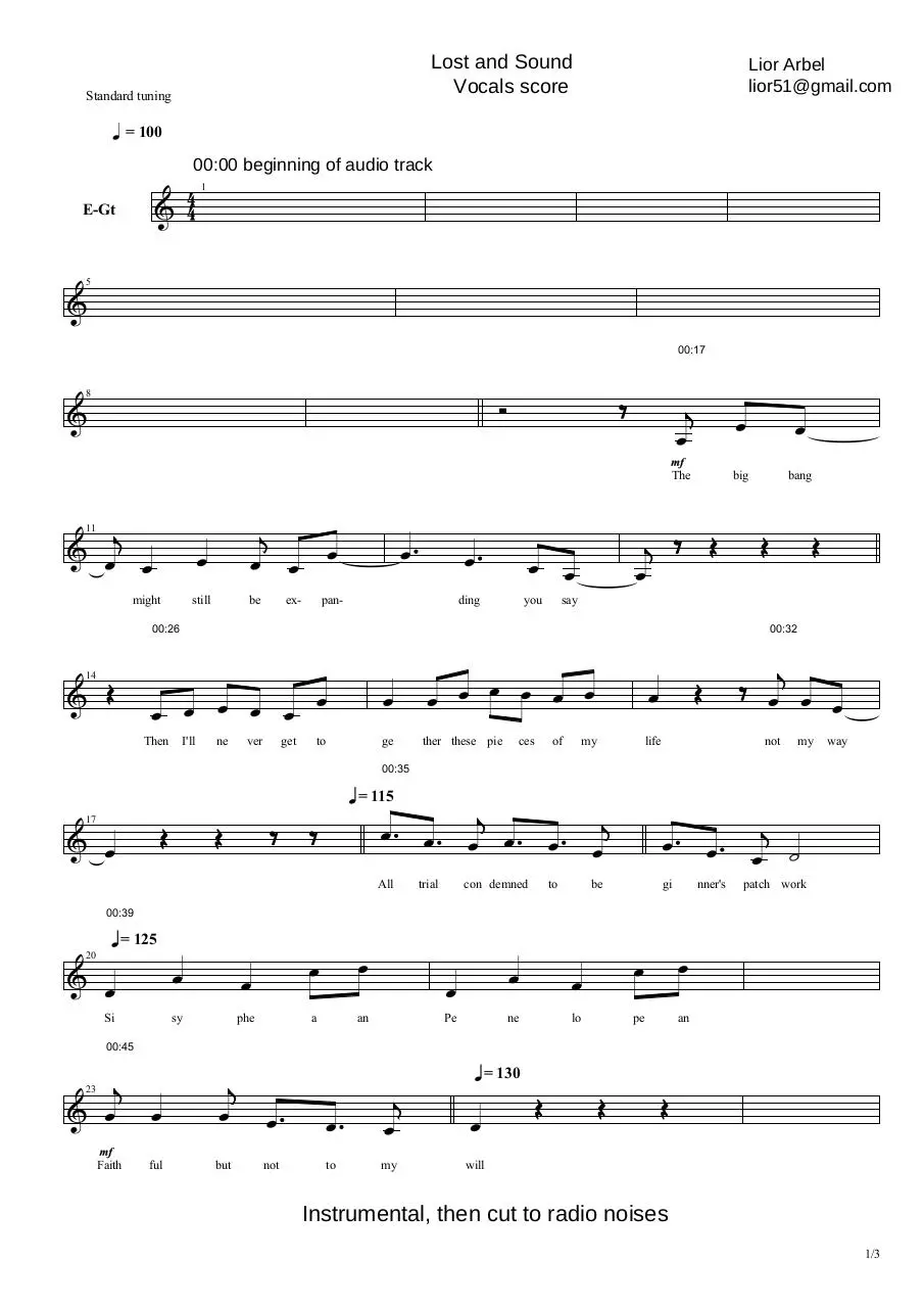 Page 1 of 3, LnS lyrics score