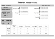Page 3, Ä°mtahan nÉ™ticÉ™ vÉ™rÉ™qi (4 cü siniflÉ™r)