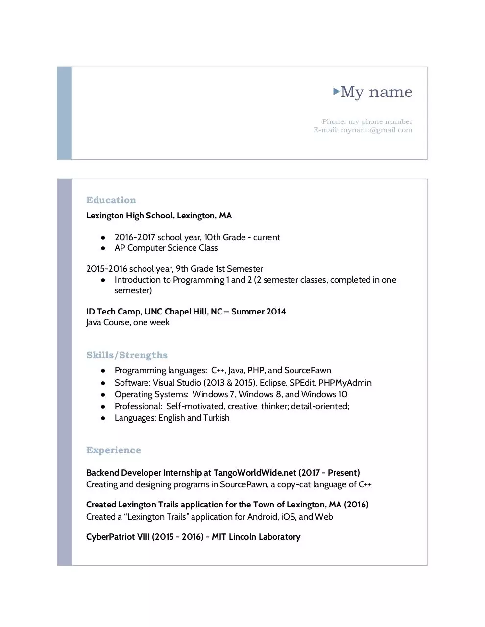 Page 1 of 2, resume