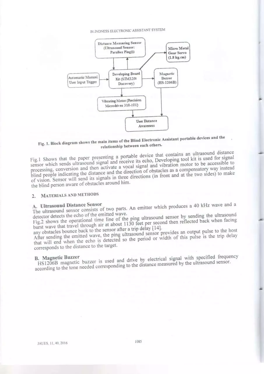 Page 2 of 7, Blindness Electronic Assistant System