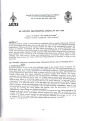 Page 1, Blindness Electronic Assistant System