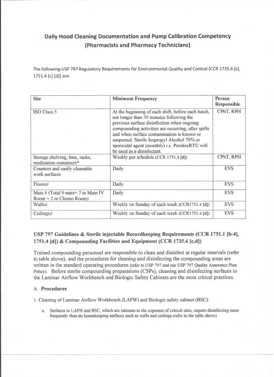 Page 1 of 1, Daily Hood Cleaning Documentation Competency Amy Pham 1