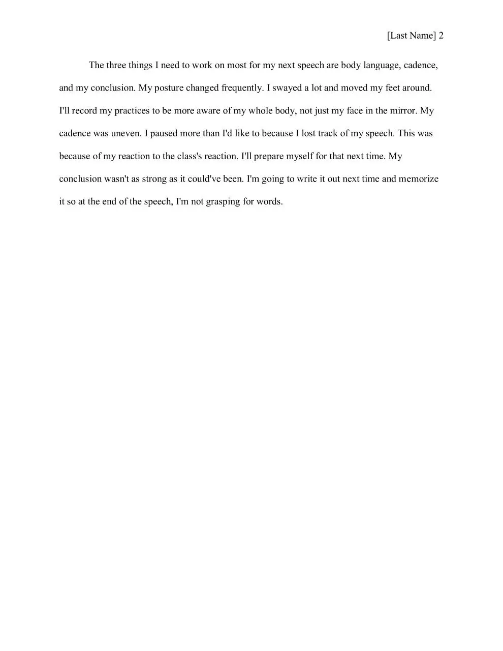 Page 2 of 2, Self Evaluation
