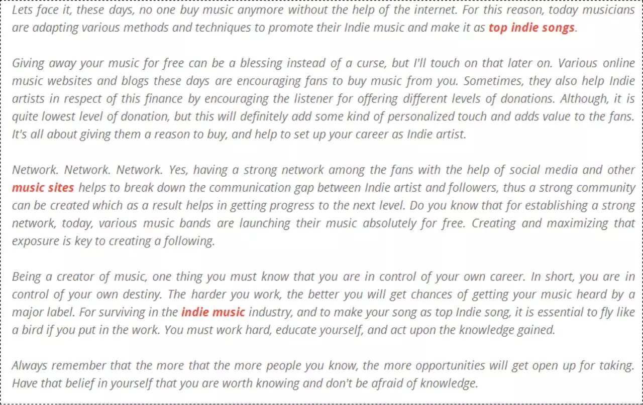 Page 1 of 1, Music Blog