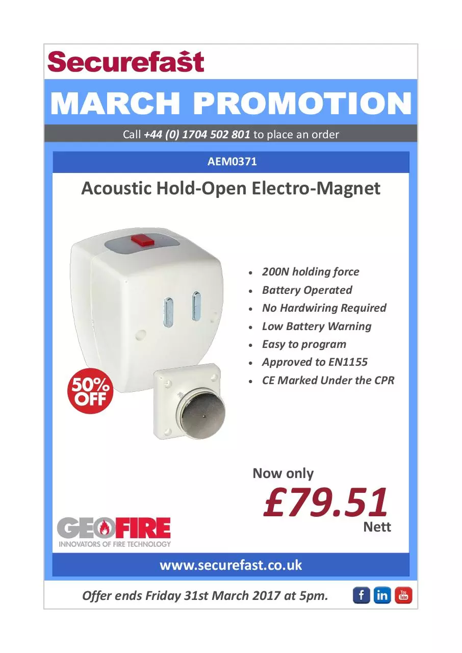Page 1 of 1, Securefast March Offer