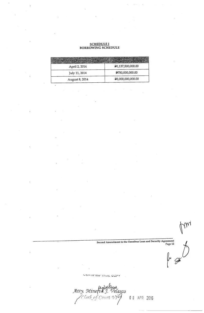 Page 1 of 17, SCHEDULE COLLATERAL LOAN AGREEMENT MB