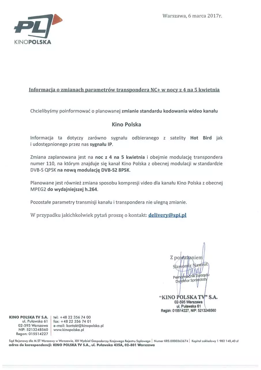Page 1 of 1, Zmiana parametrów KPL