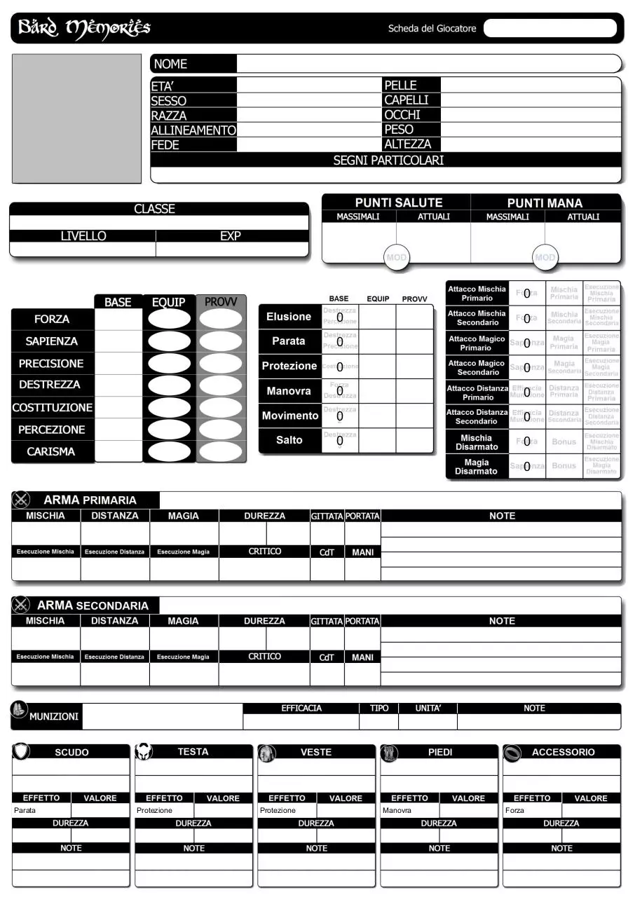 Page 1 of 2, Bard Memories Scheda