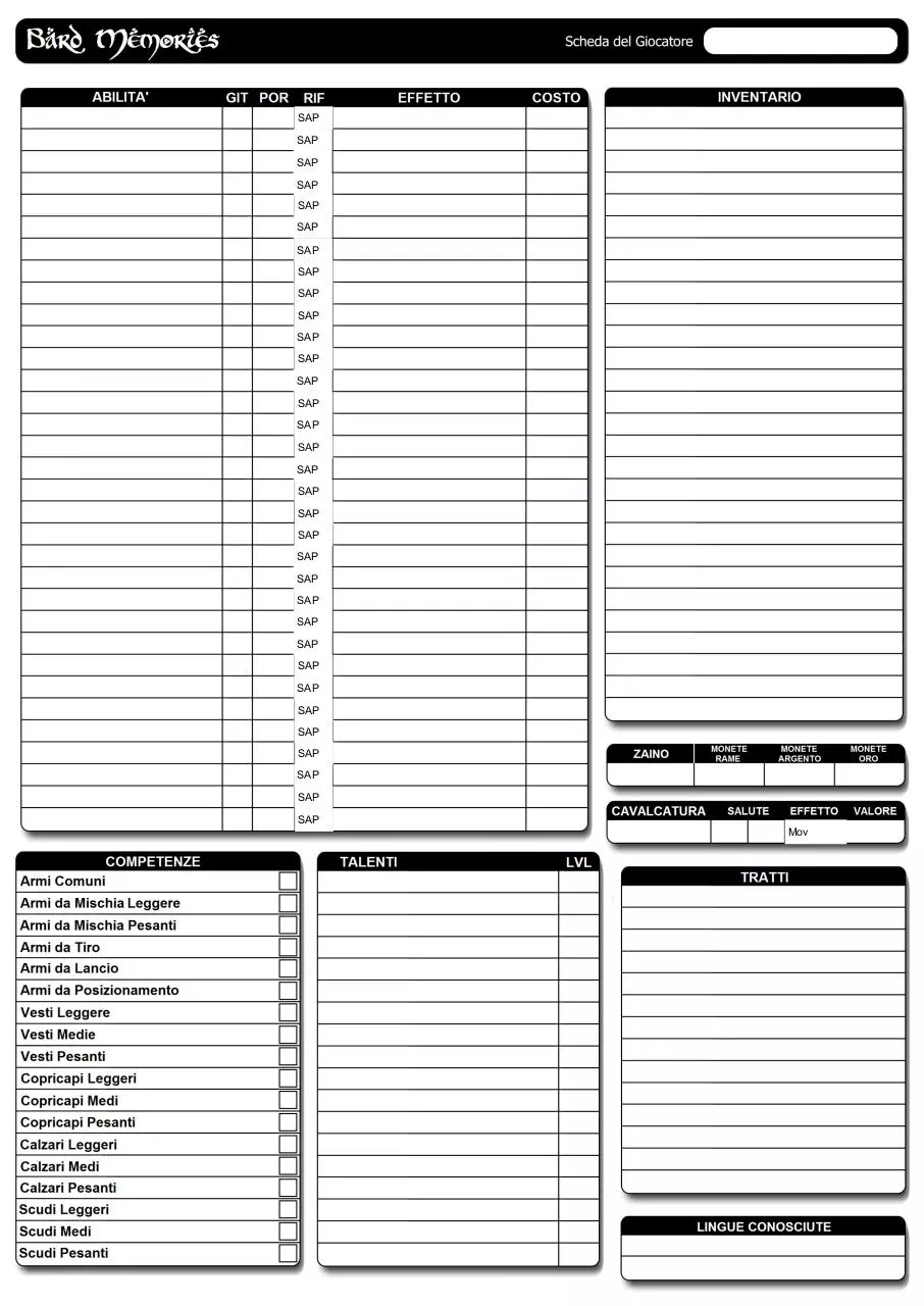 Page 2 of 2, Bard Memories Scheda