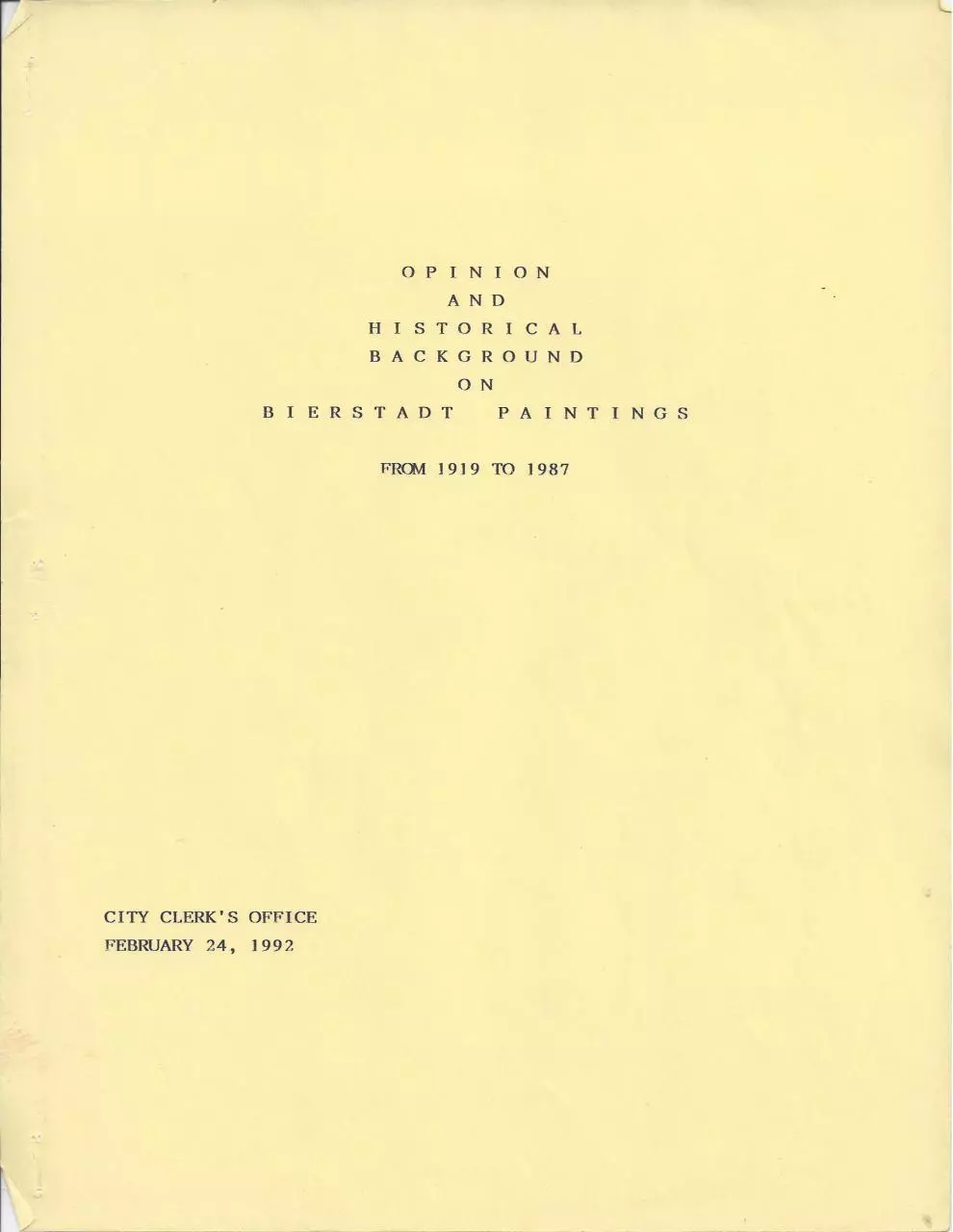 Page 1 of 19, 1992 Opinion Bierstadt Paintings cy pres