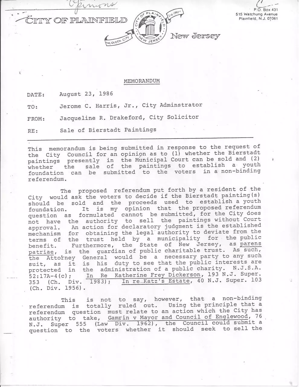 Page 2 of 19, 1992 Opinion Bierstadt Paintings cy pres