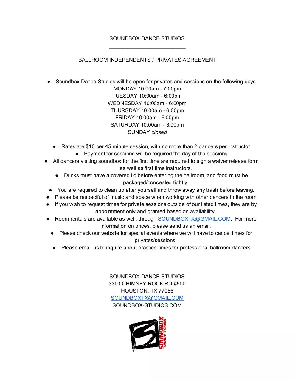 Document preview - SBDSBALLROOMINDEPENDENTSAGREEMENT.pdf - Page 1/1