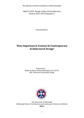 how important is context in contemporary