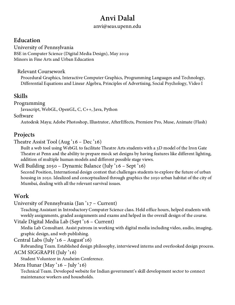 Document preview Anvi_Dalal_TD_Resume.pdf - page 1/1