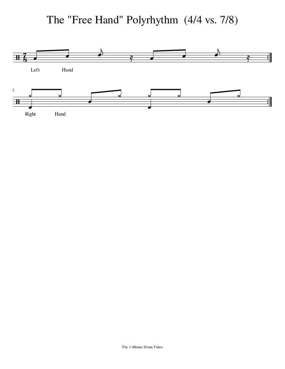 Page 1 of 1, 1MDV The Free Hand Polyrhythm (4 4 vs. 7 8)