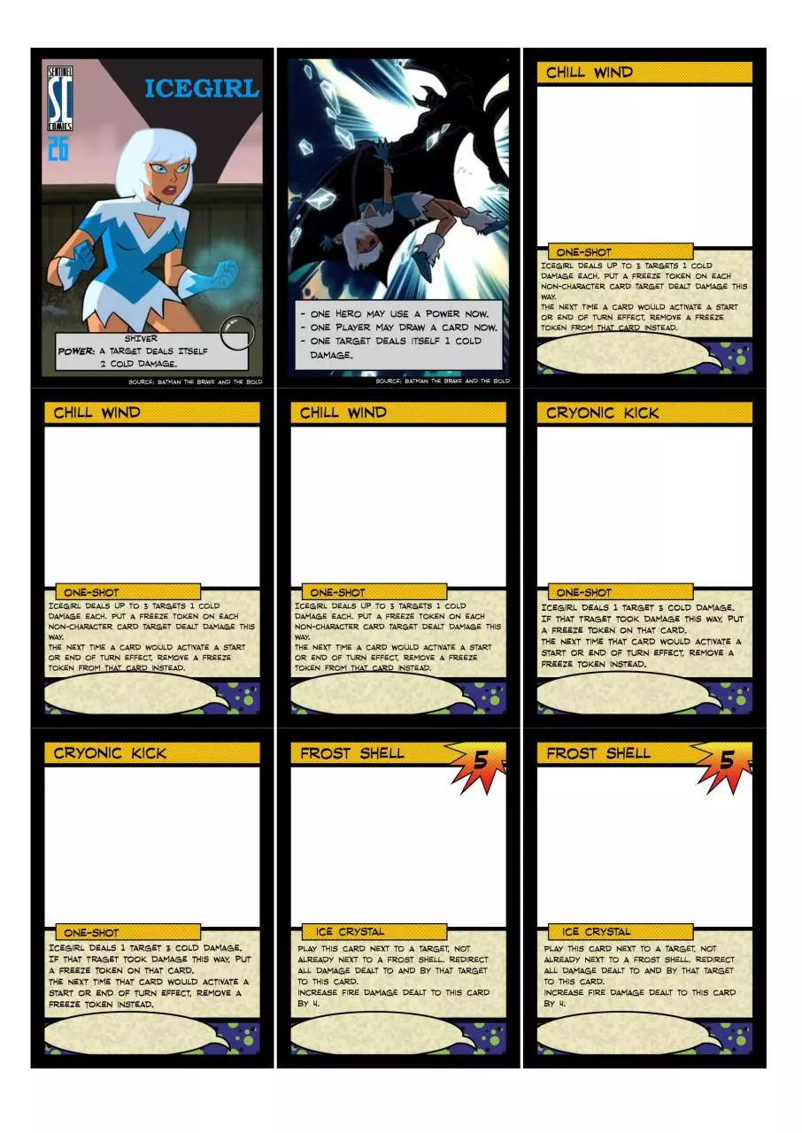 Page 1 of 5, Icegirl Playtest Cards