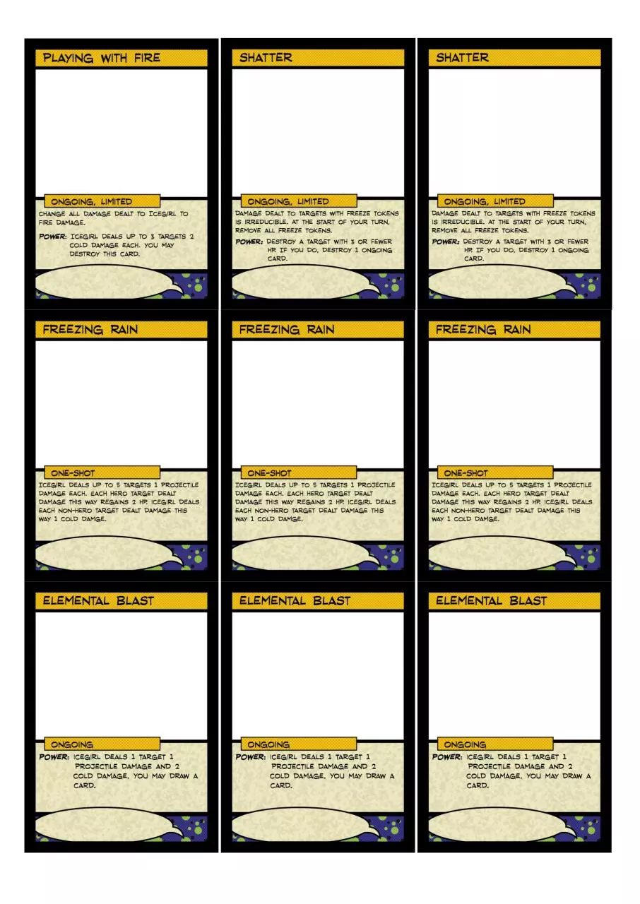 Page 3 of 5, Icegirl Playtest Cards