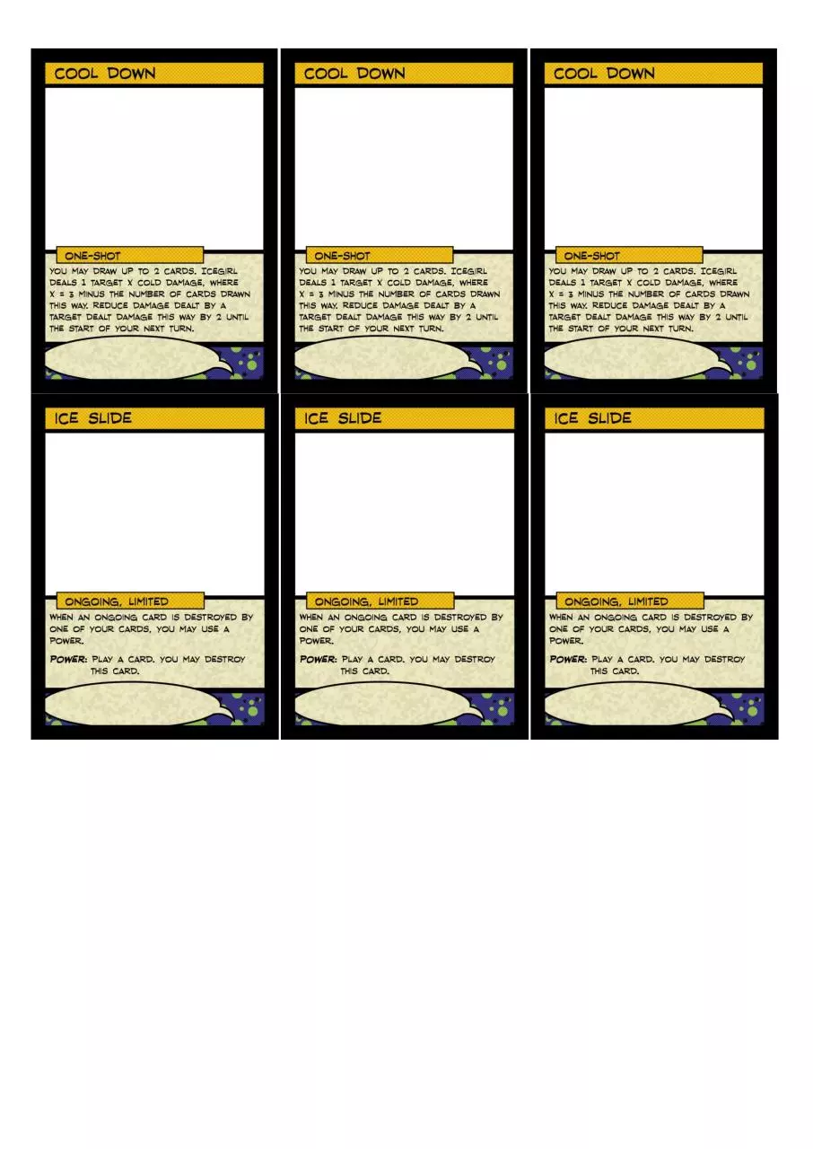 Page 5 of 5, Icegirl Playtest Cards