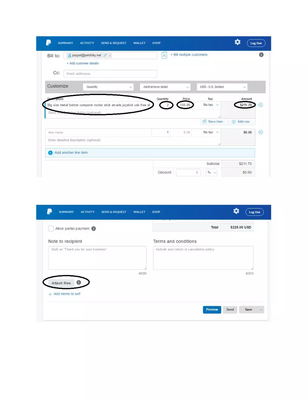 Page 2 of 3, Invoice Sample