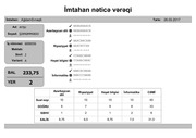 Page 2, İmtahan nəticə vərəqi (2 ci sinif)