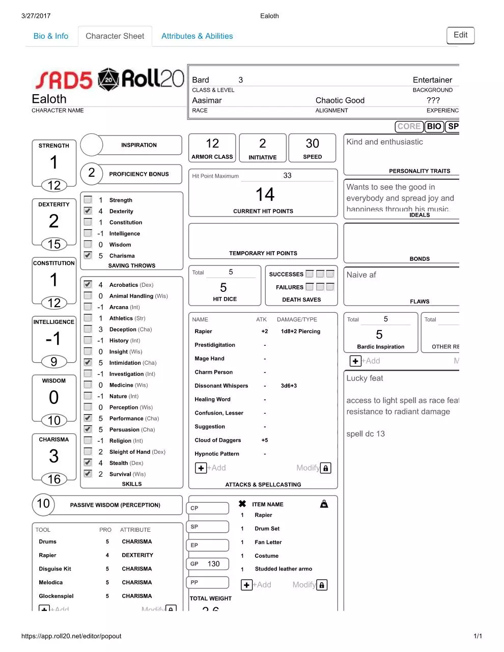 Document preview - Ealoth Char sheet.pdf - Page 1/1